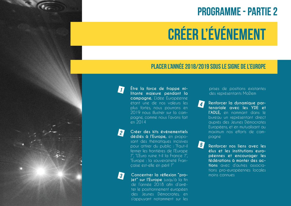 AvenirDem's tweet photo. 📌 Ê présents sr le terrain, ns fr connaître ds citoyens & donner envie à d’autres de ns rejoindre en bénéficiant d’1 visibilité média accrue:
➡️ Placer l’année 2018/2019 ss le signe de l’#Europe
➡️ Organiser ds evts en lien ac des orga de jeunesse & asso
#AvenirDem #JDem2018 https://t.co/d3xXQ0T3i4