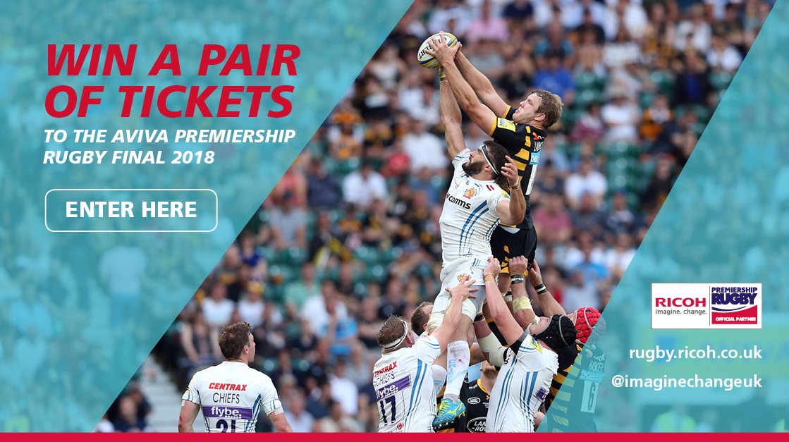 RT WaspsRugby '.imaginechangeUK are giving away tickets to the premrugby Final 2018 as part of their #BusinessofRugby series 🙌 To be in with a chance of winning, all you have to do is head over to rugby.ricoh.co.uk and subscribe! '