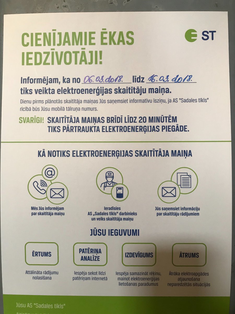 PrototipsLv's tweet photo. @Sadalestikls Ir 20.03. Kur jaunie skaitītāji? https://t.co/NqbTnMqSF0