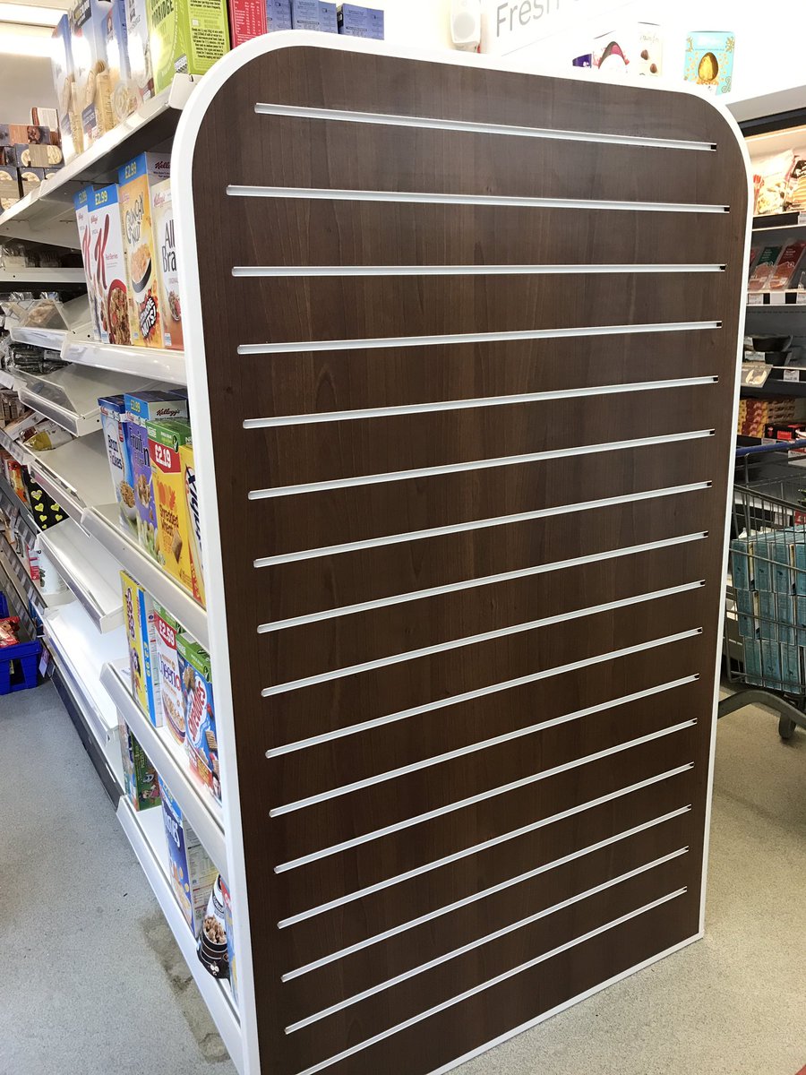 CoolSolKirby's tweet photo. Nice little job this morning supplying and installing 2no. Double sided gondola bays and bespoke Walnut end panel to match existing in store. #VeryHappyClient #Joinery #Shopfitting #refrigeration #AirCon #Coldrooms https://t.co/ENJFpohihd