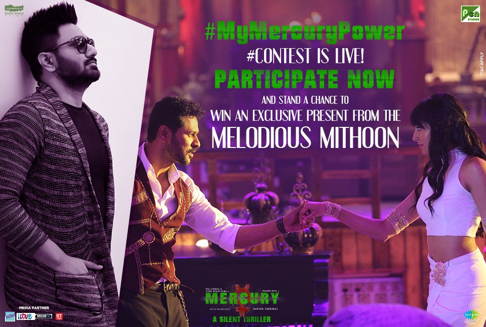 The #MyMercuryPower #contest is going steadily, so grab the chance and tell your loved ones about that one power you would love to gift them!
<a href="/PDdancing/">Prabhudheva</a> <a href="/karthiksubbaraj/">karthik subbaraj</a> #KaarthekeyenSanthanam <a href="/jayantilalgada/">Dr. Jayantilal Gada (PEN)</a> <a href="/saregamaglobal/">Saregama</a> <a href="/Mithoon11/">Mithoon</a> <a href="/ivermagajendra/">Gajendra Verma</a> <a href="/HaricharanMusic/">Haricharan</a>