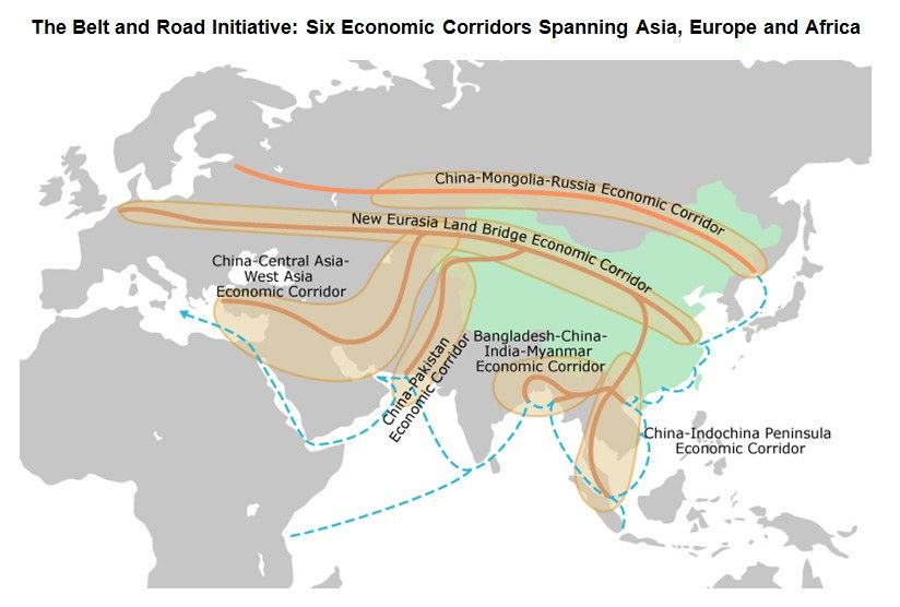simongerman600's tweet photo. #Map shows #China’s ambitious global #infrastructure project: one belt one road, #silkroad 2.0 - call it whatever you want but this massive global #SupplyChain is being established right now. Source: https://t.co/SI8Gey1aVl https://t.co/G3GpwXGIRJ