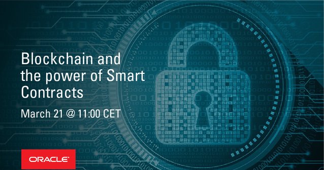 SProvan_Oracle's tweet photo. Do you know? #blockchain is much more than #cryptocurrencies. Join "Blockchain and the power of Smart Contracts" webcast on March 21 at 11:00 CET https://t.co/n3tVIbv5Ks https://t.co/5ReBfz1Fp0