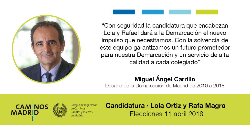 Es un honor para nuestra candidatura contar con la confianza y el apoyo del actual Decano Miguel Angel Carrillo. Vamos a darle un nuevo impulso a @CaminosMadrid para conseguir #MásyMejorColegio  nuevo 🎥 youtu.be/RAtCk4SMurw
