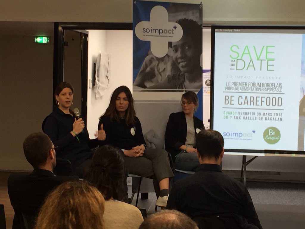 Il y a quelques jours, notre Directrice de Région #Aquitaine Elise intervenait à #Bordeaux au salon #BeCareFood, invitée par @soimpact_, pour présenter nos solutions et actions contre le #GaspillageAlimentaire ! 
#Antigaspi #ESS #FoodTech