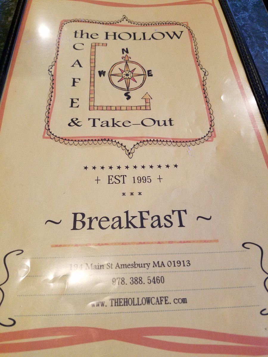 JayAshMACP's tweet photo. Good morn, Amesbury.  Here to talk burgeoning eco development, yet another opportunity for growth here!   Been impressed w much here, including local &amp; state leadership.  I talk about you much to others. 1st up, #eggonomics at the Hollow Cafe.  Fun menu, comfortable place! https://t.co/HPTniBmFT9