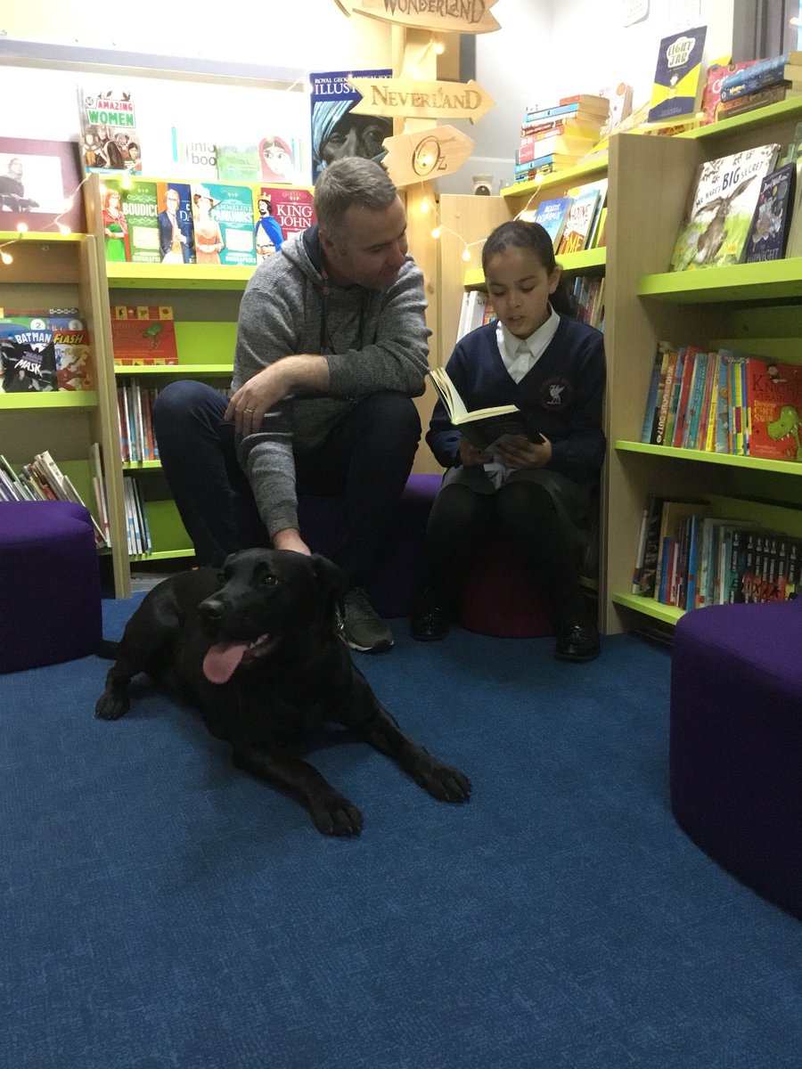 pleasantstreads's tweet photo. Sasha enjoyed listening to Lemony Snicket with @mrvpleasant this morning in the library. Ezra in @C6Pleasant chose to read this book after it was  recommended to her by @MissKSherman #pleasantstreaders #newlibrary #readingdog #sasha https://t.co/9bdN70d8t1