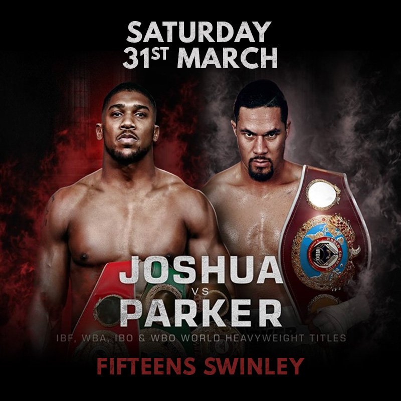 15sofSwinley's tweet image. Saturday 31st March
Anthony Joshua v Joesph Parker plus the whole undercard