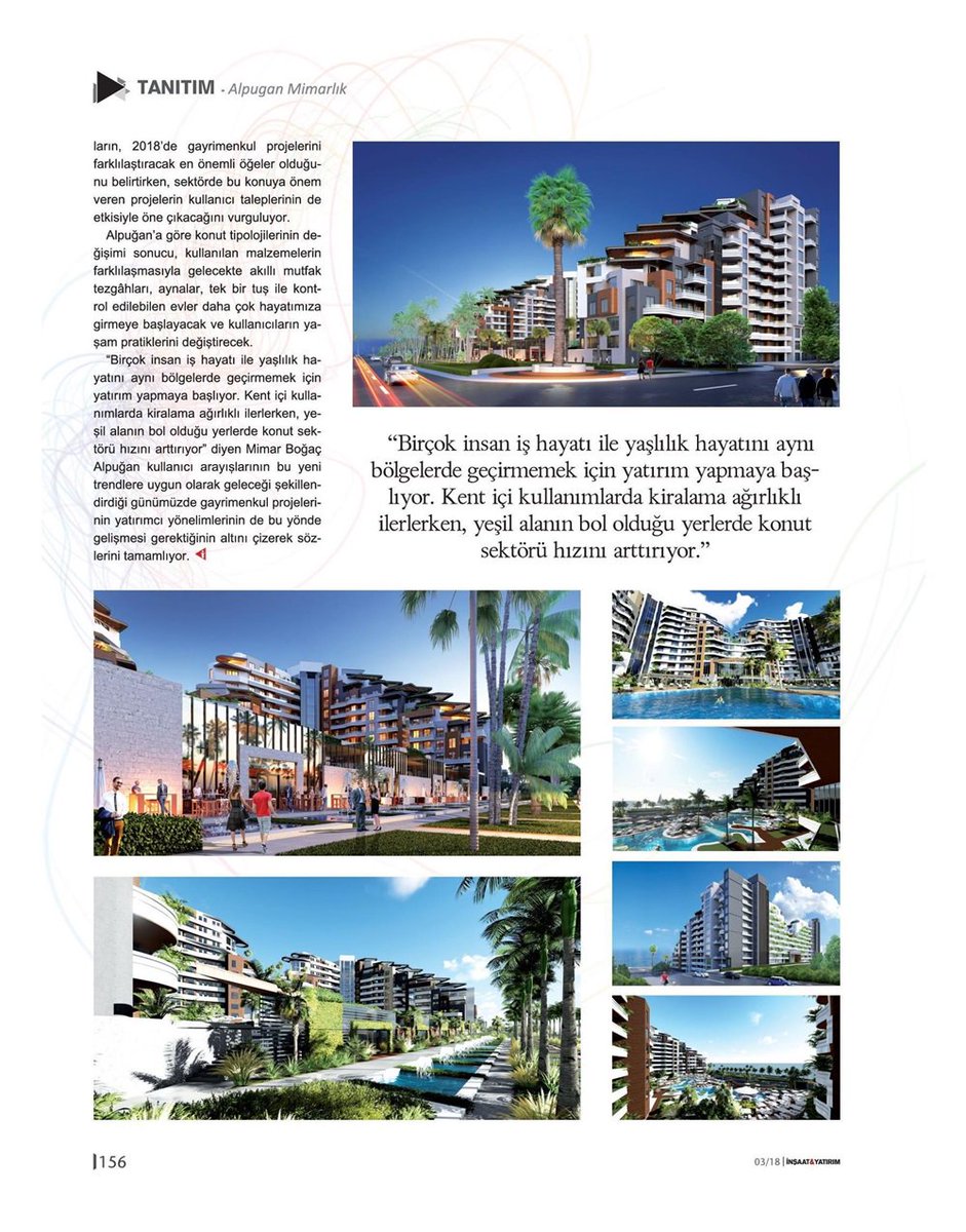 Alpugan Mimarlık kurucusu Boğaç Alpuğan görüşleri ile @insaatyatirim dergisinde yayınlandı. #bogacalpugan #residential #housing #residence #residentialdesign #design #architecture #future #mimarlık #tasarım #interiordesign #interior #konuttasarımı #konut #realestate