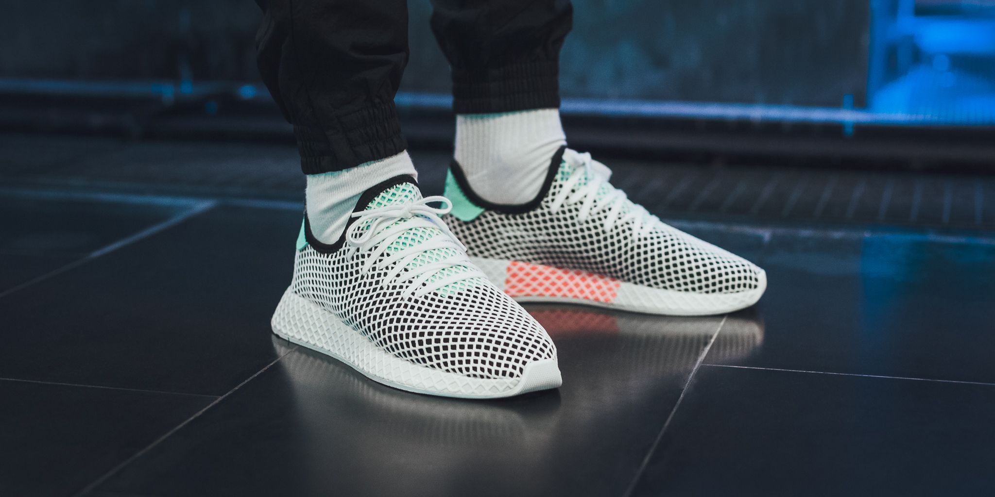 adidas deerupt core black easy green