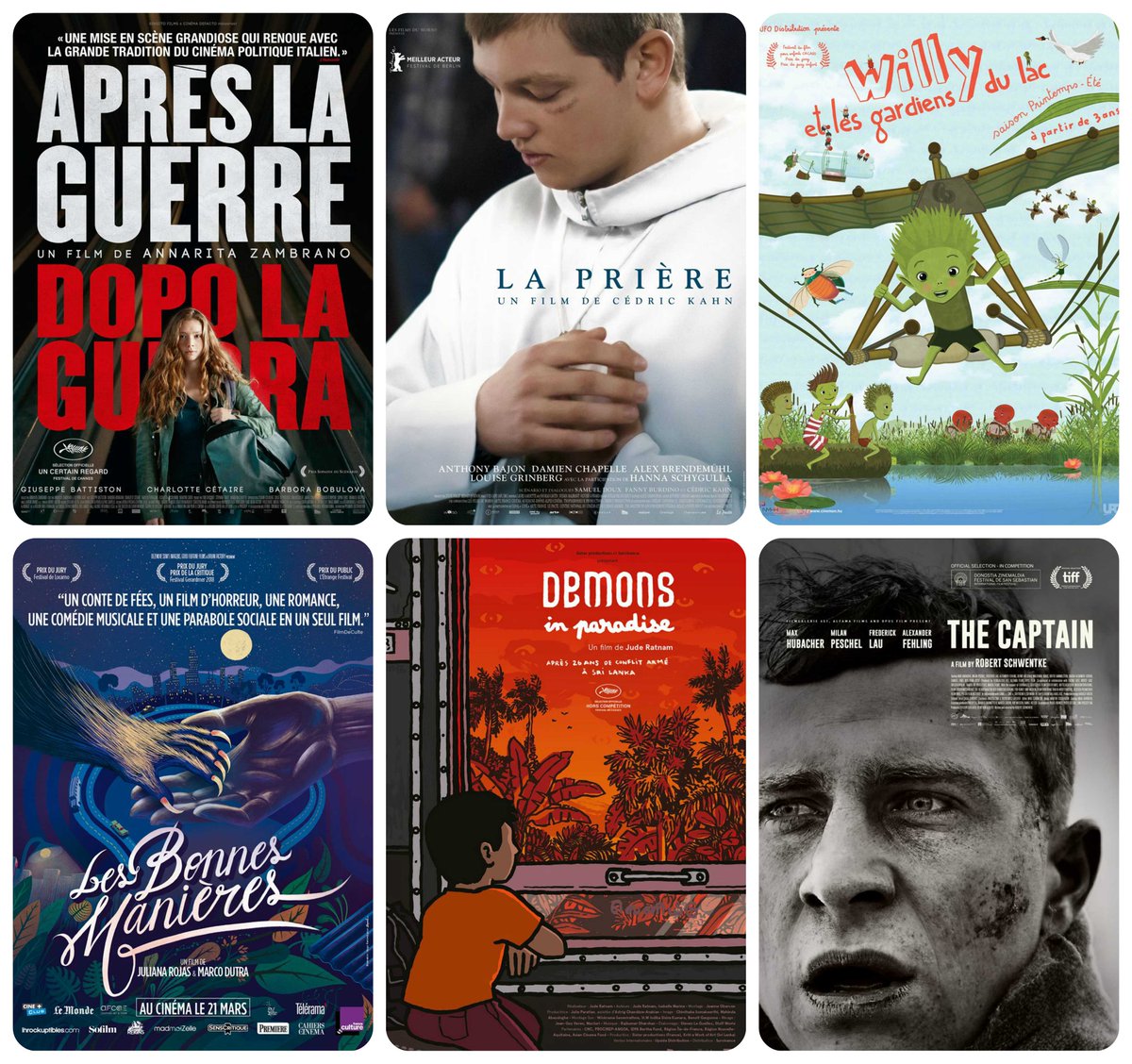 indecp's tweet photo. Sur vos écrans dès demain avec @indecp !
#AprèsLaGuerre #LaPrière #WillyEtLesGardiensDuLac #LesBonnesManières #DemonsInParadise #TheCaptain #LUsurpateur #sorties #sortiesciné #ciné #film #cinéma #dématérialisation #indecp https://t.co/u8AryNmdyS
