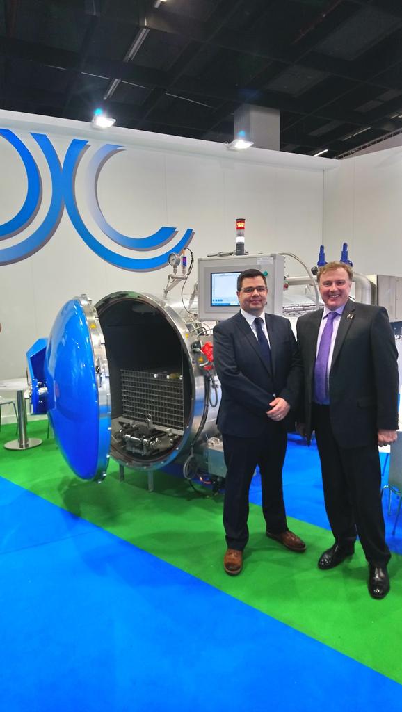 L-R Holmach General Sales Manager <a href="/lewis_peasgood/">Lewis Peasgood</a> and MD Chris Holland <a href="/LagardeAutoclav/">Lagarde Autoclaves</a> stand <a href="/anugafoodtec/">Anuga FoodTec</a>. They look forward to meeting you :-)