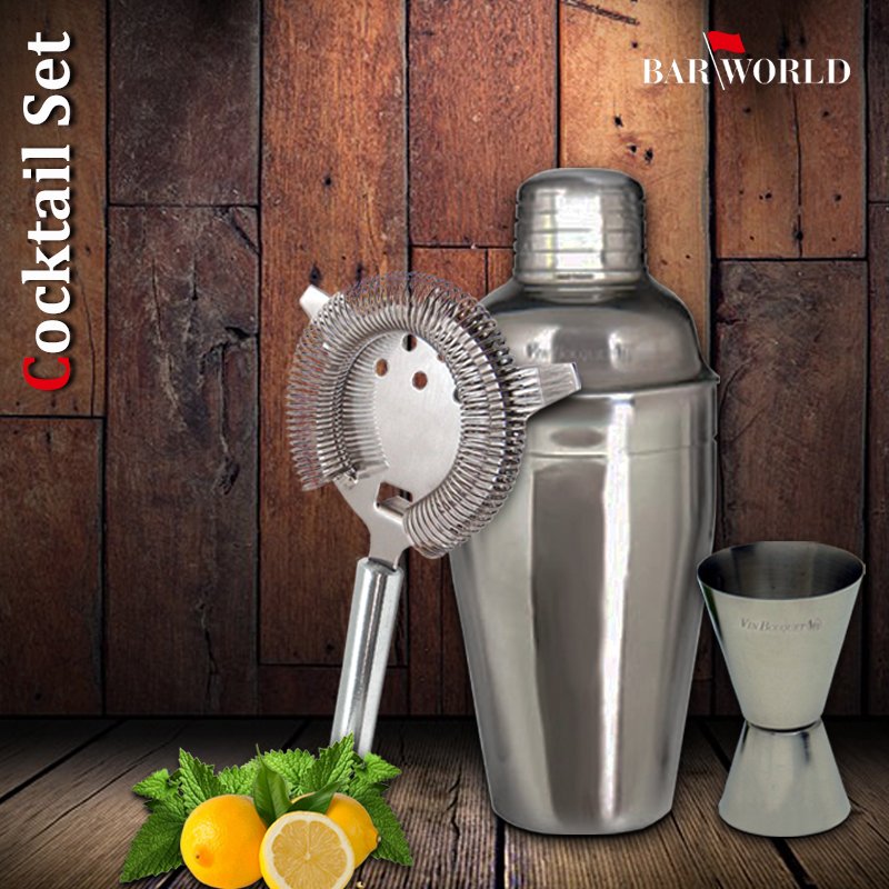 barworldindia's tweet photo. Fantastic 3 pcs. Cocktail Set. Same quality and lower price. It is composed of a 500 ml Cocktail Shaker, a 40/20 ml Jigger and a Strainer. All of them made in Stainless Steel. https://t.co/Hz7nrEPEeF https://t.co/vm2FqMpPPJ