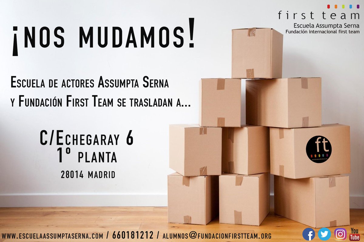 FundFirstTeam's tweet photo. ¡Nos mudamos! A partir de abril nos encontraréis en pleno barrio de las letras (Madrid) :D C/Echagaray 6, 1º planta. Ayúdanos a difundirlo :D Gracias. https://t.co/B6JEvxyvlD
