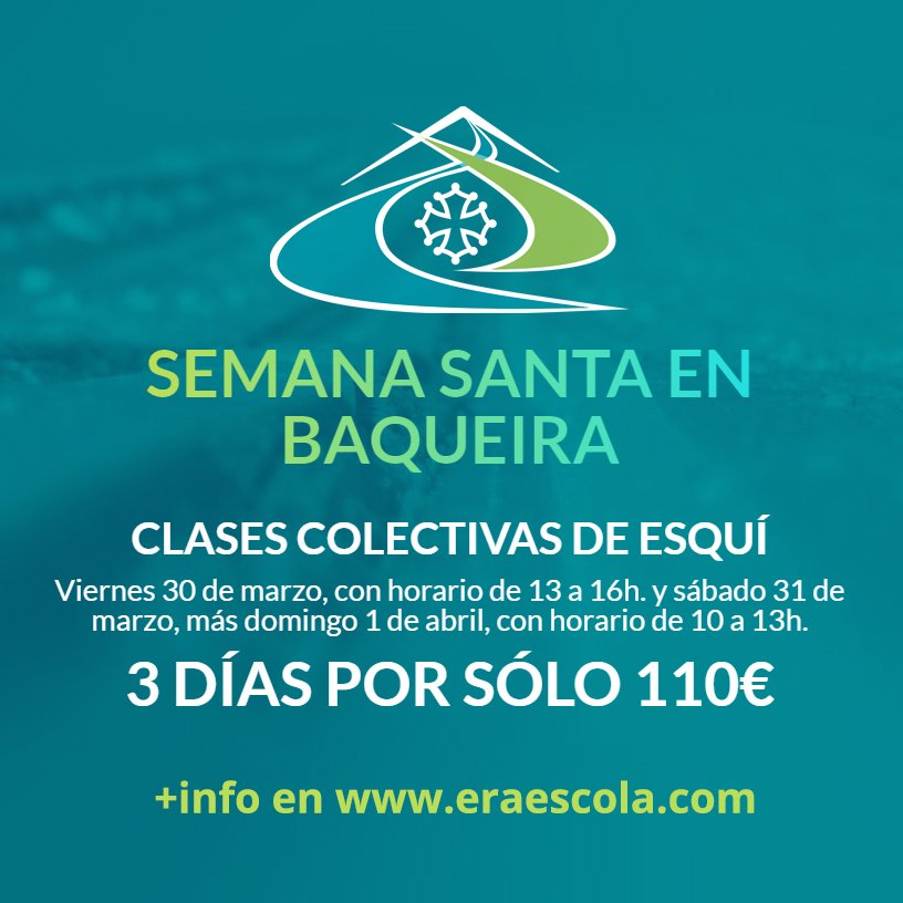 eraescola's tweet photo. ¿Aún no has reservado clases en Semana Santa? Esta es tu oportunidad https://t.co/4YzbN2mfqf #siguenoslapista https://t.co/wSmedBbQO9