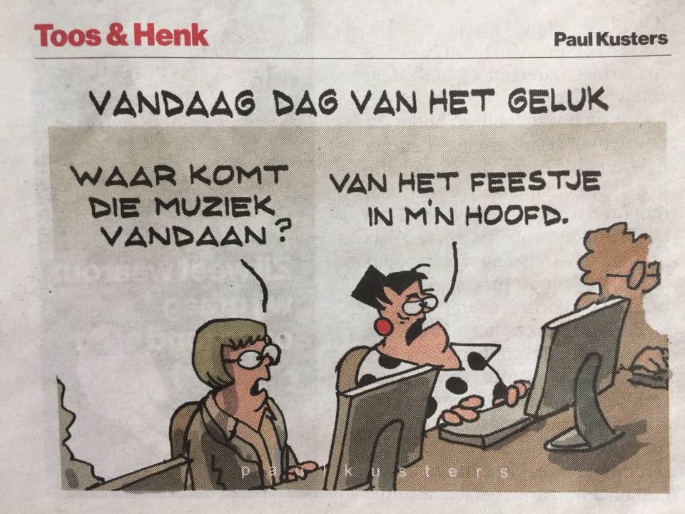Vandaag is de dag van het #geluk. Je moet zelf de slingers ophangen...