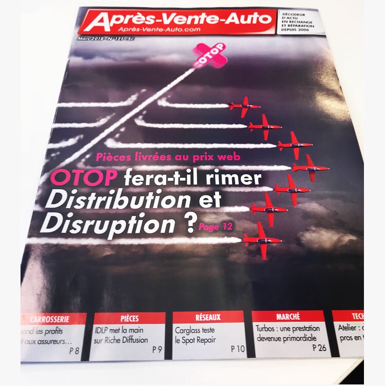 Newdis_France's tweet photo. Ce mois-ci #OTOP fait la Une du magazine @apresvente_auto
#newdis #pieceauto #franckmillet #presse https://t.co/jEhatRmgMU
