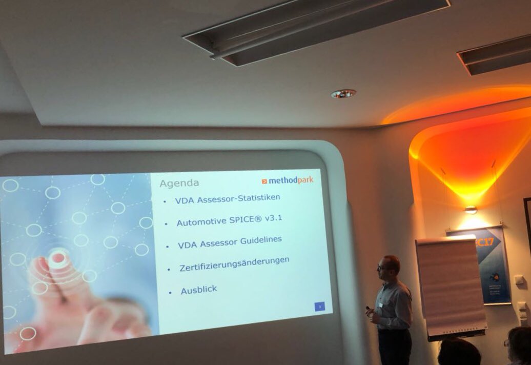 ULSolutionsSIS's tweet photo. Liebe Grüße aus #Muenchen | Bernhard hält heute seinen Talk im Park-Vortrag zum Thema „Das neue Automotive SPICE Duo - PAM 3.1 & Guideline“ @methodpark_DE #mp_tip https://t.co/chdJDlGcvb