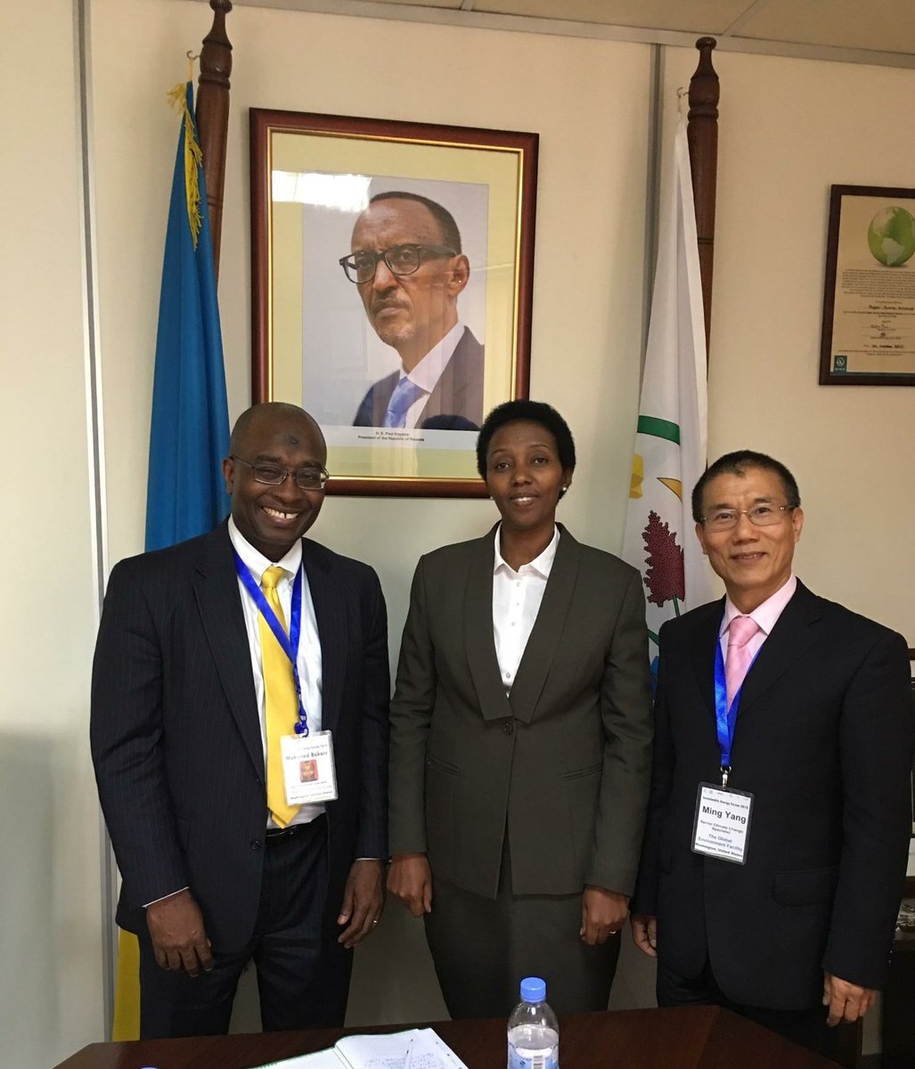 MIBakarr's tweet photo. My colleague Ming Yang and I today paid a courtesy call to DG of @REMA_Rwanda on margins of the East Africa #SEforum in Kigali. @theGEF https://t.co/JnNvjX5is7