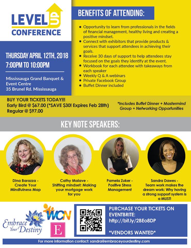 wecannetwork's tweet photo. Ready to start the 2nd quarter of 2018 on a positive note? Join us for the Level Up Conference on April 12! Visit https://t.co/LZv1qtitvZ to save your spot :) 
#networking #LevelUp #Conference #Mississauga #Women #Business #Connecting #community https://t.co/5q3zHX9pHg