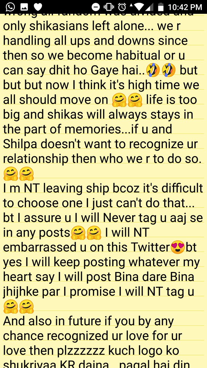 DeepsGoel's tweet photo. @lostboy54 @ShindeShilpaS #Shikasians are also unfortunately human beings and get hurt bt I just can't see cry faces anymore... I promise I will try not to tag u guys...
We give u freedom 😍
#Shikas #Shikasians #ShikasForever #MessageForVikas #MessageForShilpa https://t.co/uyLkQoETzM