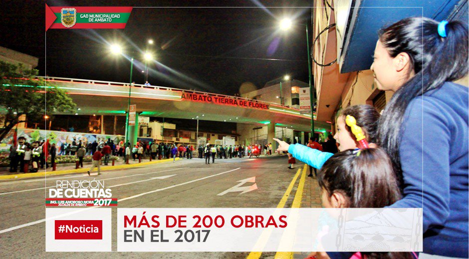 #Noticia| En el 2017 tuvimos un presupuesto de 177´ . 413. 146 dólares que se invirtieron en más de 200 obras de distinta índole, beneficiando a 275.000 ambateños. La nota: 🆕➡️bit.ly/2pqjL6E