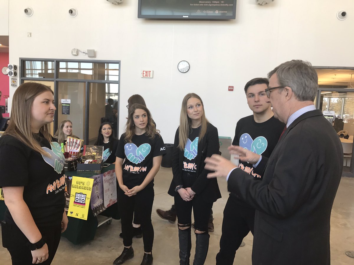 JimWatsonOttawa's tweet photo. Thank you to the @AlgonquinColleg students in the #ACPR program for inviting me to the launch of their @AnybuddyCan campaign this afternoon - a great initiative through @BestBuddiesCND to raise money and to promote inclusivity through friendship #JoinTheFriendship https://t.co/dpyFuMqijC