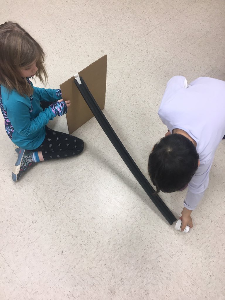 kbairdees's tweet photo. Ss designed marble ramps for our force and motion unit. Ss recorded a video of their marble going down the ramp using @Seesaw. Ss were able to watch each other's videos to see how each ramp design made the marbles move in different ways. #EESLearnAndLead https://t.co/AHT2xDXmAk