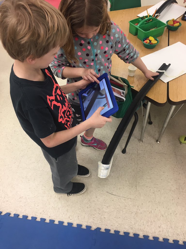 kbairdees's tweet photo. Ss designed marble ramps for our force and motion unit. Ss recorded a video of their marble going down the ramp using @Seesaw. Ss were able to watch each other's videos to see how each ramp design made the marbles move in different ways. #EESLearnAndLead https://t.co/AHT2xDXmAk