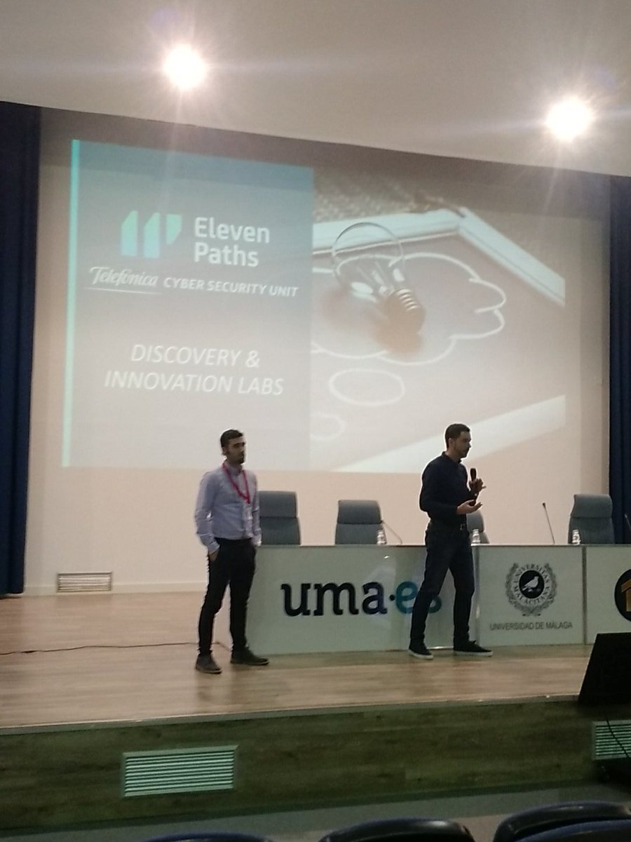 Melchor629's tweet photo. Charla de ElevenPaths en #HackersWeek2018 @HackersWeek https://t.co/FvgF2pdR9b