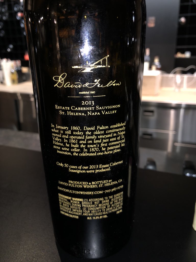 RedEvolutionIX's tweet photo. #DavidFulton #CabernetSauvignon. Cult 2013. Closed (?) winery from #NapaValley #StHelena #USA. No comments! Cheers! https://t.co/ePFuUo5u24