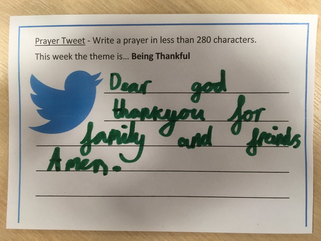 cofebschoolsmin's tweet photo. At the Collective Worship conference, the children wrote their own #prayertweets @bhamcathedral @cofebirmingham https://t.co/XCzpZysUpG