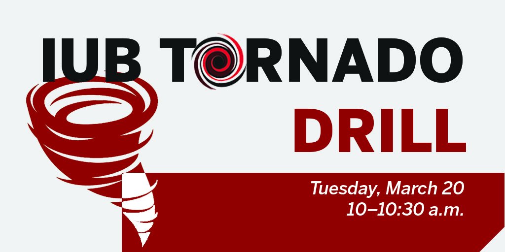 IUDining's tweet photo. As a reminder, all dining locations will be shut down today between 10–10:30 a.m. to participate in IU's tornado drill. We will reopen after the drill has ended. #iubdining #drill #tornadodrill #iu #indianauniversity #bloomington https://t.co/SApVWtDY4Z