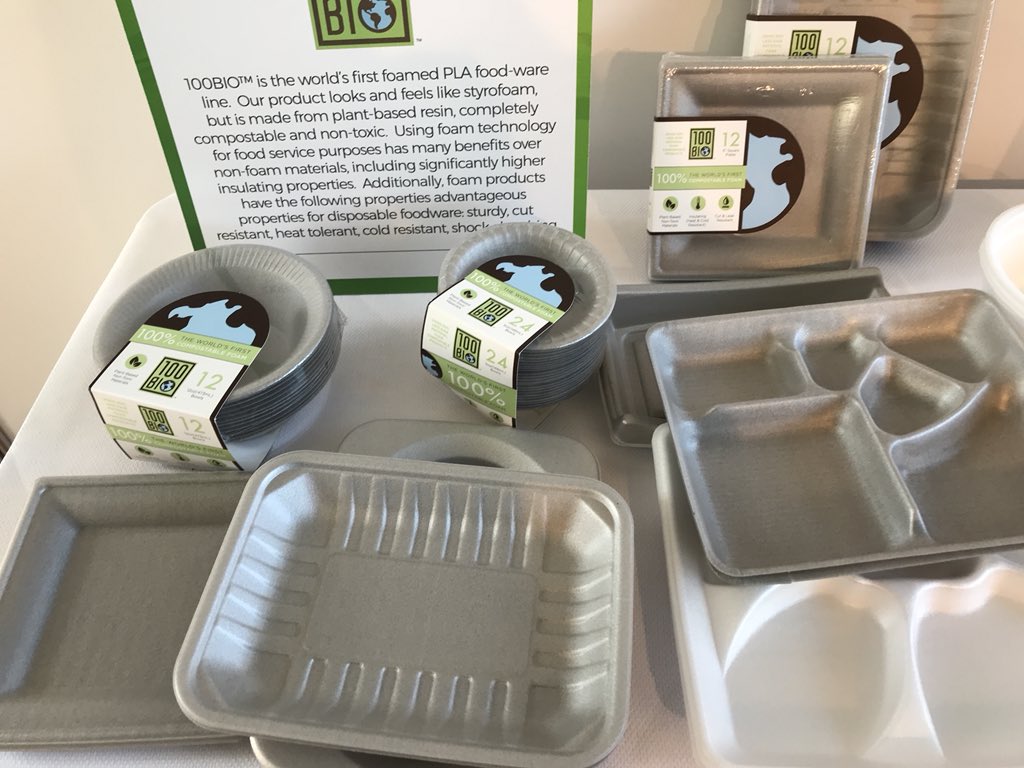 100Bio makes bioplastic foam food packaging made with polylactic acid.  bioplastic packaging plantbased biobased worldbiomarkets