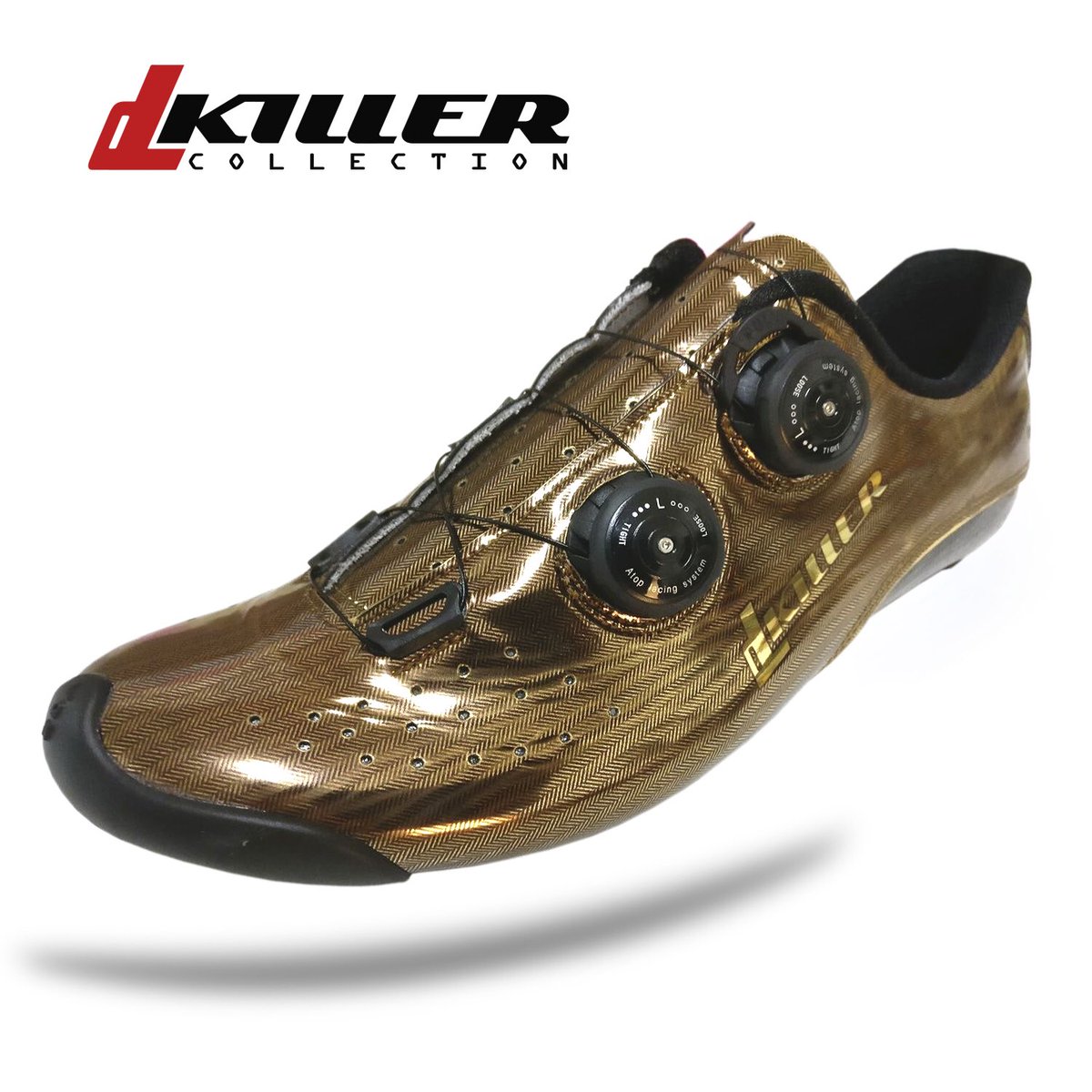 gold cycling shoes
