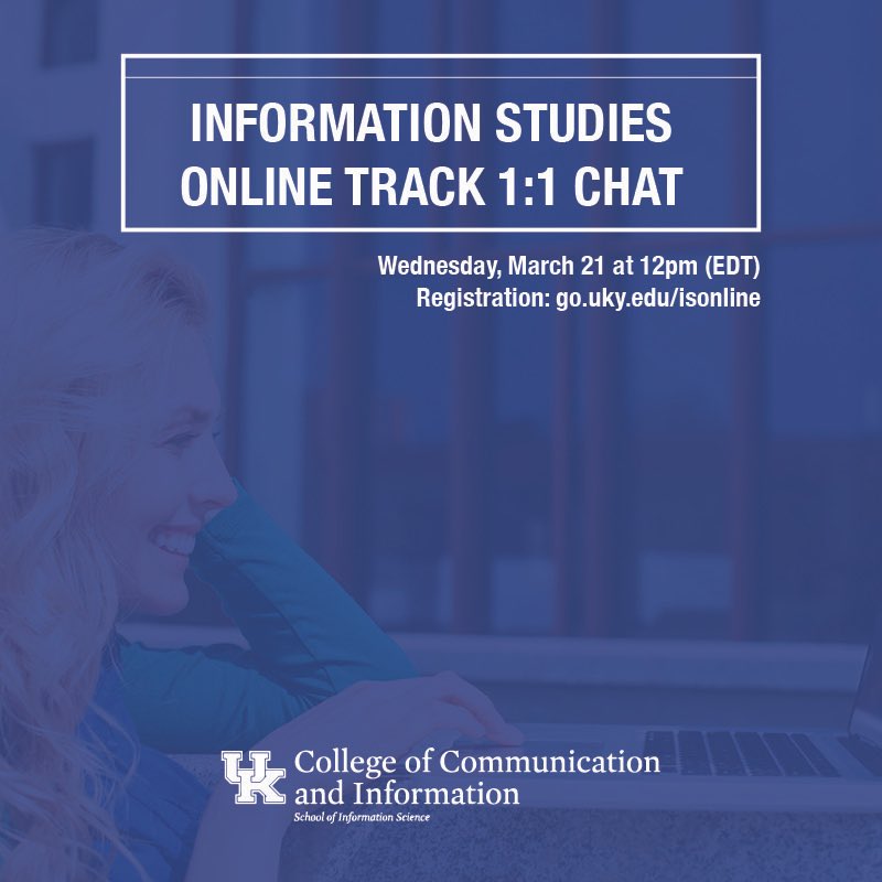 ukinfosci's tweet photo. 📢 Students who have earned 60 transferable academic credits, the fully online degree completion program in @ukyICT offers an information studies track 💬 Speak w/ reps tom 12-1, Sign-up: https://t.co/8XmrLn0jca👍@KCTCS @HCTC1 @BluegrassCTC @EtownCTC @OCTC_KCTCS @JeffNews_tweets https://t.co/cSfXcfXZhp