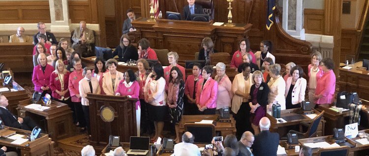 We packed the House w/pink yesterday as we passed a resolution recognizing March 15 as “Celebrating Women in Public Office Day!” #ksleg #WomenInTheHouse