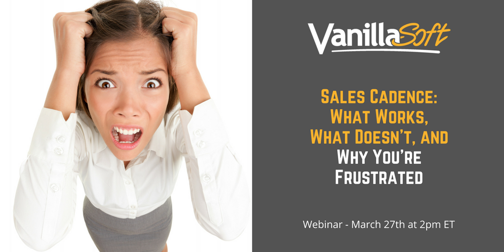 Alanna_Jax's tweet image. 📣 Attention #SalesLeaders: @VanillaSoft is having a webinar on 3/27 all about #sales #cadence. Don't forget to register...it'll be worth it! Plus, @ohpinion8ted will be hosting...enough said! 😀 bit.ly/2Gd4iRE