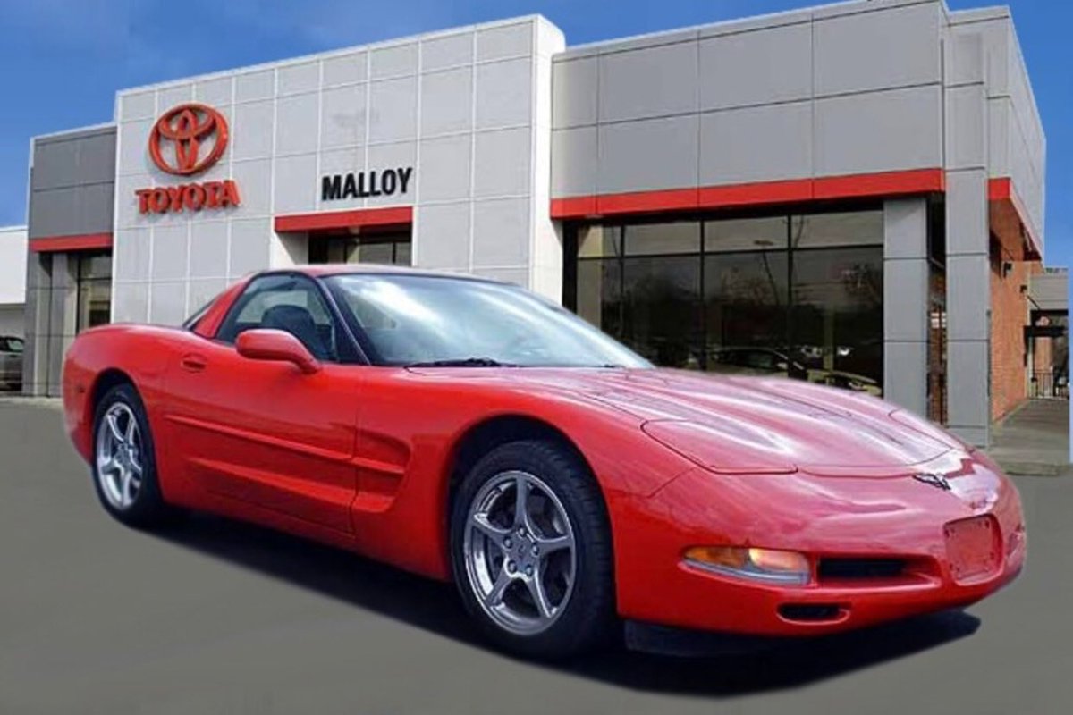MalloyToyota's tweet photo. Even though it’s snowing, technically today is the first day of spring! We’d love for you to drive this hot rod around this spring, wouldn’t you? 😎 #MalloyToyota #ChevroletCorvette #C5Corvette #CleanCarfax #RedHotRod https://t.co/OHAOg4kPMv
