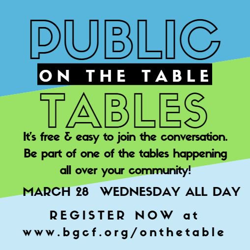 Did you know you can attend a free, public #OnTheTable18 conversation?  YOU CAN!  They are being hosted in a location near you (all over the place...with more being added daily) Just register here : bgcf.org/onthetable/pub…