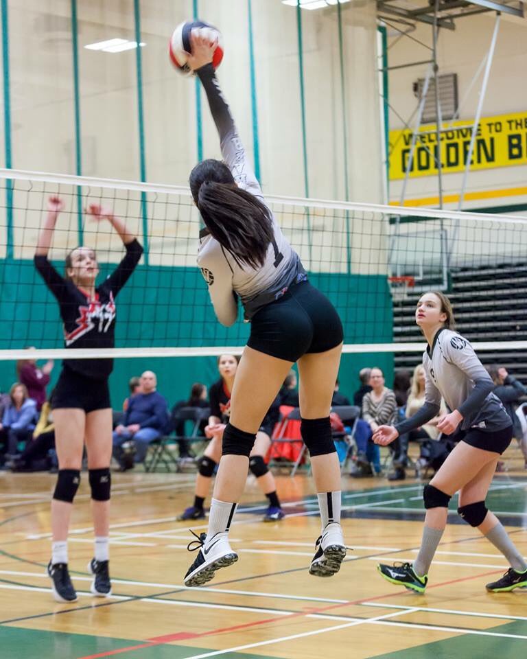 TAWVC's tweet photo. How happy are you? 😉 Some action shots from our U16 Edmonton team this weekend 🥇🥇 #TAWVC #cellyorspike #VAContests #VAFanTastic #VAPremiers #YEG https://t.co/ML57yF30M6