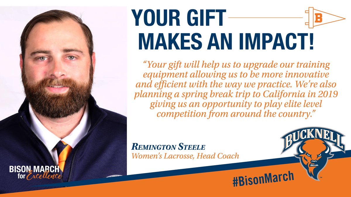The #BisonMarch for Excellence begins today at noon. Head coach  <a href="/remi_steele/">Remington Steele</a> shares what your gift means to his team. 

Give now: bucknell.edu/script/Gifts/?… #rayBucknell