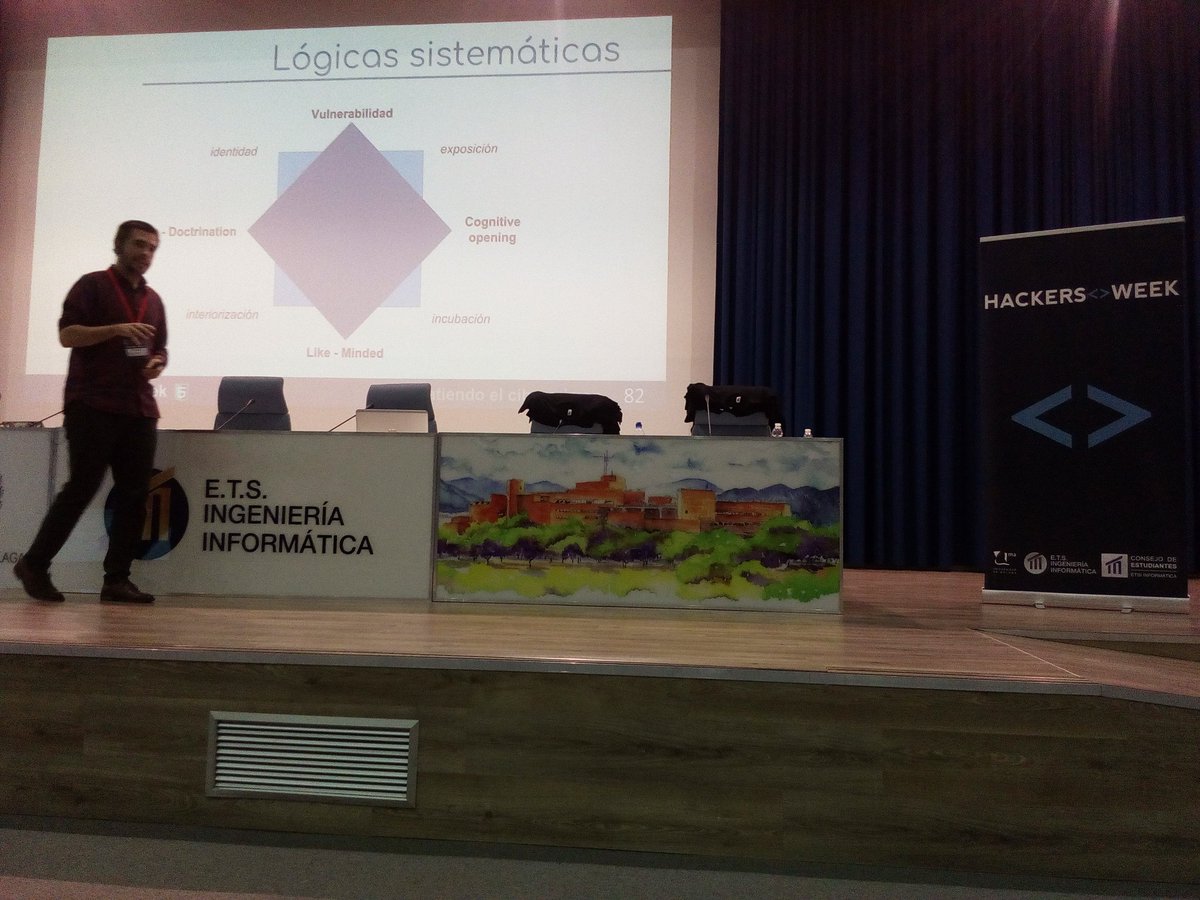 anaraher's tweet photo. La @HackersWeek ayer iba de ciberseguridad, y muy muy interesantes con @juanvelasc0 y @Adrian_DMm https://t.co/vNRqm8s9TH