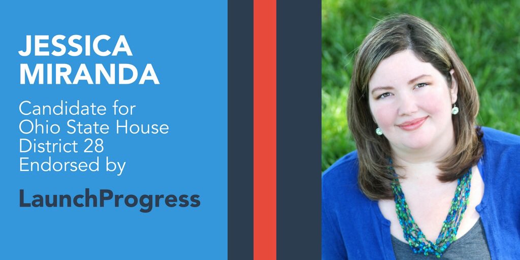 JessicaEMiranda's tweet image. So proud to receive the @LaunchProgress endorsement - together we will focus on education &amp;amp; our local communities all across Ohio! #JessicaForOhio #Flippable #RegisterToVote @OHDems