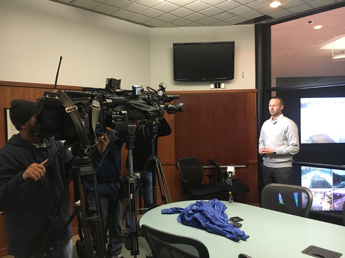 MDSHA's tweet image. .@MDSHA Administrator Greg Slater addresses the media as Spring Storm has started to affect the area.  “This is a marathon, not a sprint. There will be heavier bands of snow through tonight and tomorrow...and we’re working hard to keep the roads and drivers safe.” #mdotnews jts