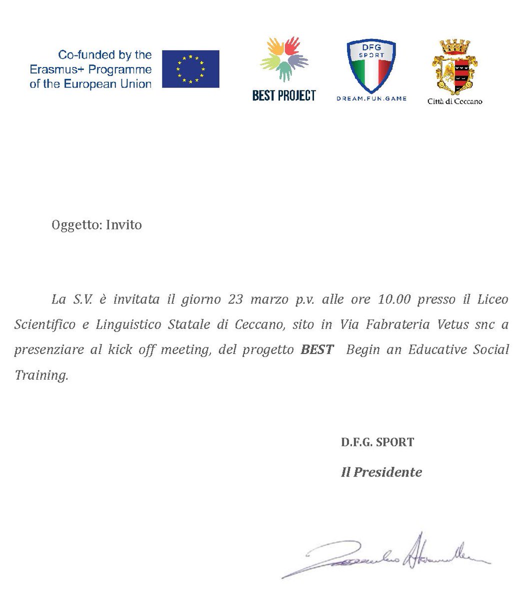 For the first time, in <a href="/LiceoCeccano/">Liceo Ceccano</a> for the <a href="/BestprojectEU/">BEST begin an educative social training</a> with <a href="/Aj_Vinalesa/">Ajuntament Vinalesa</a> <a href="/EUcenterGabrovo/">eucenter</a>