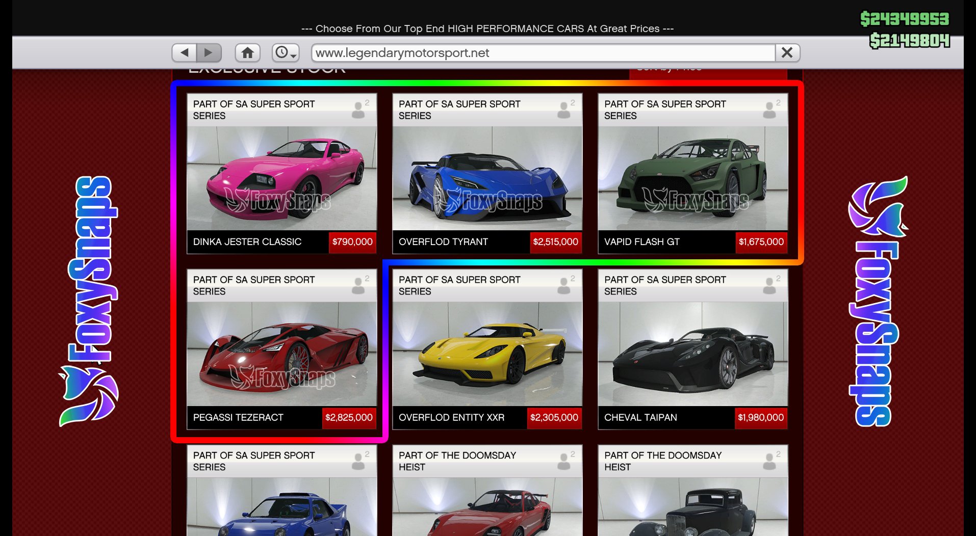 List of all new vehicles and their prices in GTA Online San