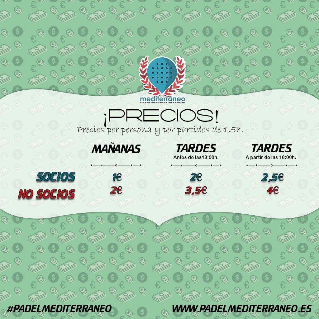 ¿Esta tarde os hace un padel? ¡Por fin mejora un poquito el tiempo! yo sin duda... ¡voy a aprovechar! ¡Nos vemos en el club!
#padelmediterraneo #padel #precios #clima
padelmediterraneo.es/precios/