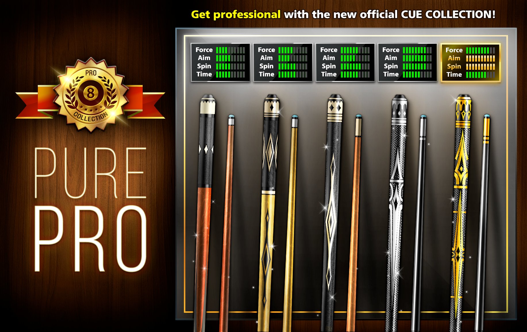 8 Ball Pool On Twitter Want A Max Stat Cue We Got You Covered Check Out This New Cue Collection Available On 8ballpool