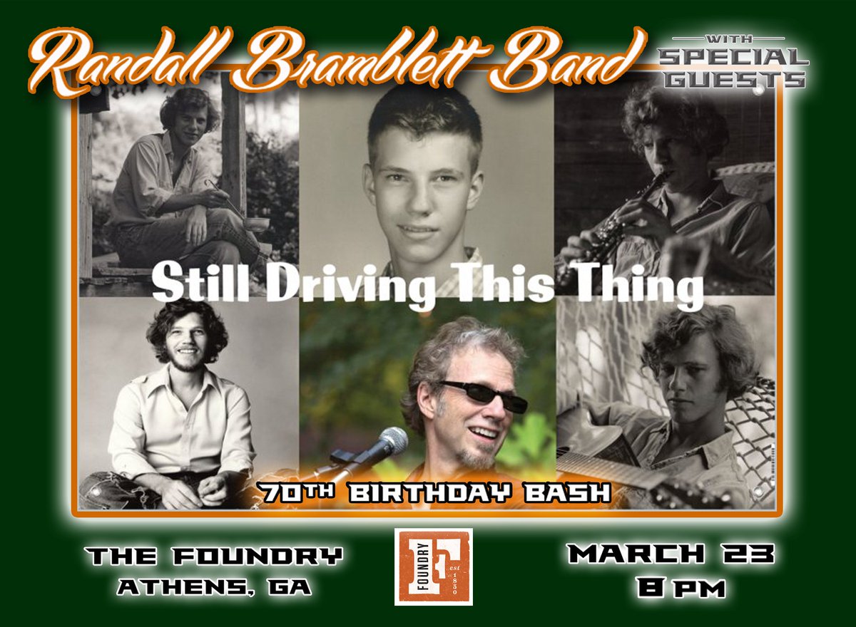 Celebrating 70 at @FoundryAthens Friday. 8pm. Special guests joining the big band, should be a party.  Still Driving This Thing. @FlagpoleMag @athensmusic @AthMusicJunkie @DowntownAthens